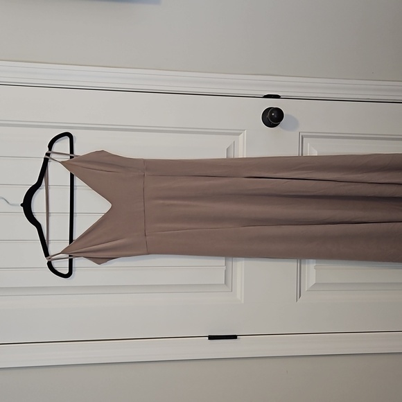 Forever 21 Dresses & Skirts - Taupe Floor Length Dress With 2 leg Slits Size M